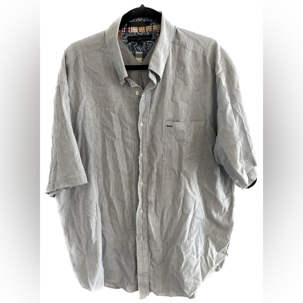 TOMMY HILFIGER Vintage Shirt Sleeve Button Down Striped Men’s Shirt, Size XL